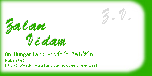 zalan vidam business card